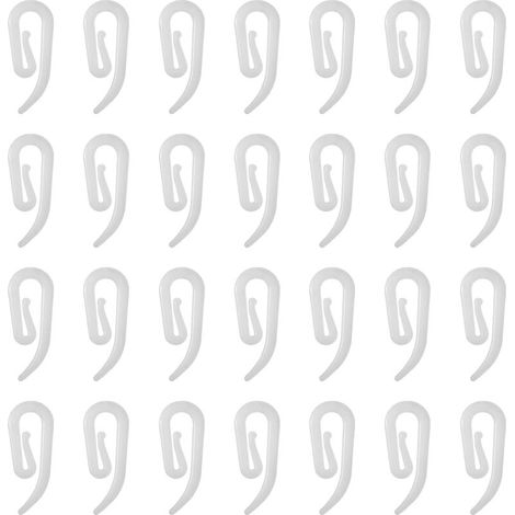 100 weiße Vorhanghaken aus Kunststoff – für Schiene, Fenster, Tür und Dusche