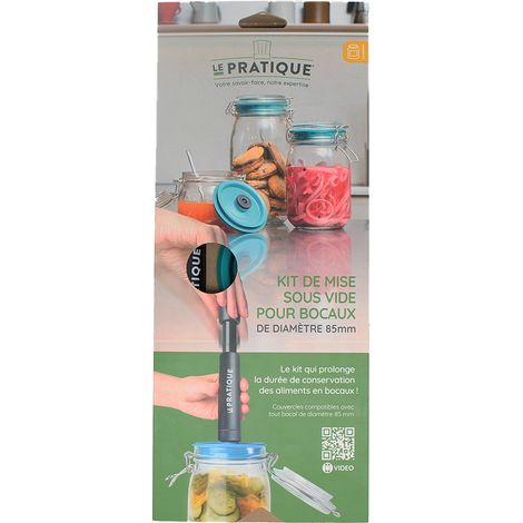 Kit di pompe + 3 coperchi sottovuoto per barattoli - Le Pratique