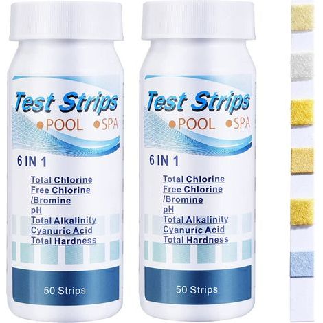 Pool- und Spa-Teststreifen zur Wasserqualitätsprüfung, 7 Parameter, 2 Packungen, Whirlpool-Chemikalientest-Set (1/5)