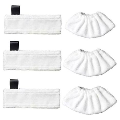 VURAHOME - Kompatibel mit Kärcher Black Label Dampfmopp-Zubehör und dem Kärcher Magic Floor Mop SC Series Dampfmopp (3 Black Label + 3 dünne Dampfbezüge) (1/5)