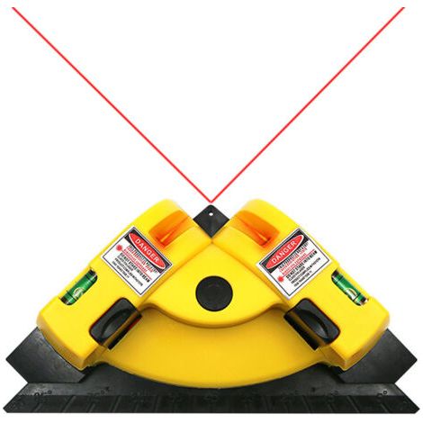 DEESSE SHOP-Niveau laser carré 90° – Laser rouge haute luminosité – Portée 20m – Alimentation 3 x AA – Ventouse durable pour fixation solide (1/5)