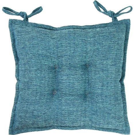 Cuscini antiscivolo e morbidi con lacci per sedie da interno, blu, 46 x 45 cm, confezione da 1