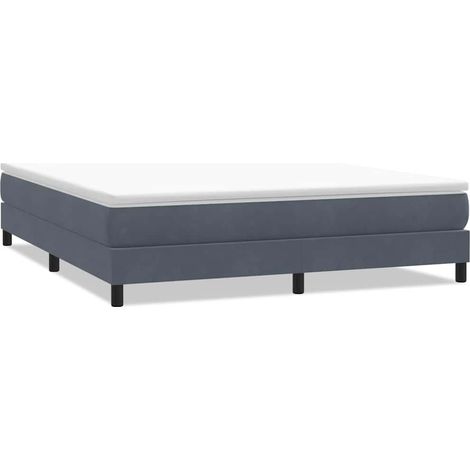 Maison Exclusive - Cama box spring sin colchón terciopelo gris os (1/5)