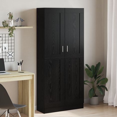 Bücherregal Schwarz Eichen-Optik 82,5 x 30,5 x 185 cm
