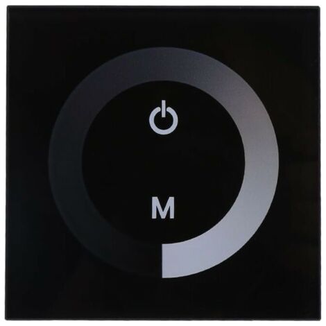 Variateur de Lumière,Fydun Dimmable LED panneau tactile couleur unique variateur interrupteur mural contrôleur panneau tactile barre lumineuse LED DC 12V-24V silencieux avec(Noir)