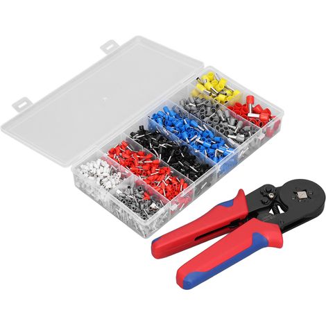 Pince à sertir automatique avec 1200 embouts de câble, pour bornes 0,25-10mm², outil de sertissage réglable (1/5)