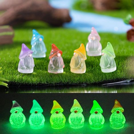 Pack of 60 Glow-in-the-Dark Mini Garden Gnomes - Easter Decorative Figures Made of Resin - Fluorescent Miniature Gnome for Micro Landscape, Flower Pot & Garden Easter Egg Hunt (1/5)
