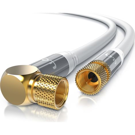 Primewire SAT-Kabel, Koax, F-Stecker, HDTV SAT Koax Kabel 90° gewinkelt, 4fach Schirmung, 135dB, 75Ohm - 2m (1/5)