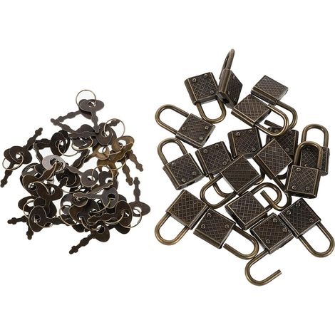 Lot de 20 mini cadenas vintage avec clé, design compact et résistant (1/5)