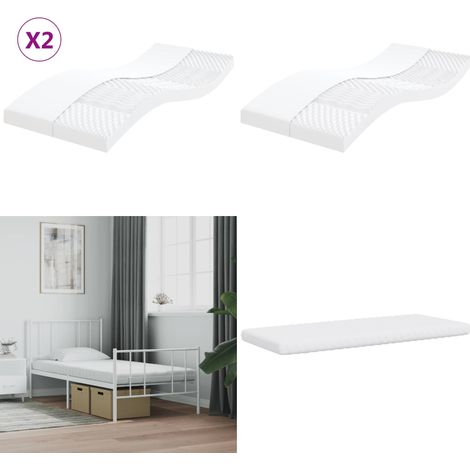 Schaumstoffmatratzen 2 Stk. 90x200 cm 7-Zonen Härtegrad 20 ILD - Schaumstoffmatratze - Doppelbettmatratze - Matratze 90x200 - PU-Schaumstoff - 7-Zonen-Matratze - Home & Living (1/5)