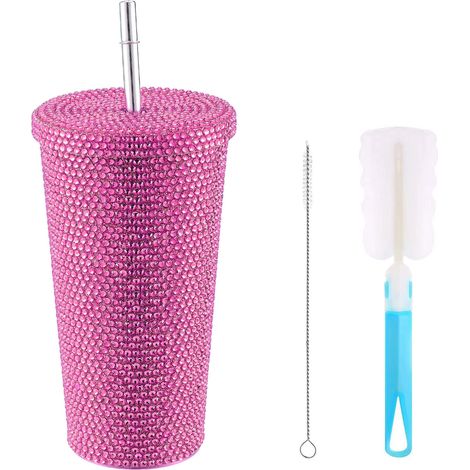 500-ml-Isolierflasche aus Edelstahl mit Strassverzierungen für Damen (1/5)