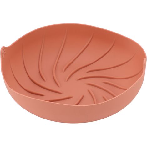 Doublure en silicone pour friteuse, résistante à la chaleur, panier à friteuse rond réutilisable, en silicone rose rouge pour la cuisine. (1/5)