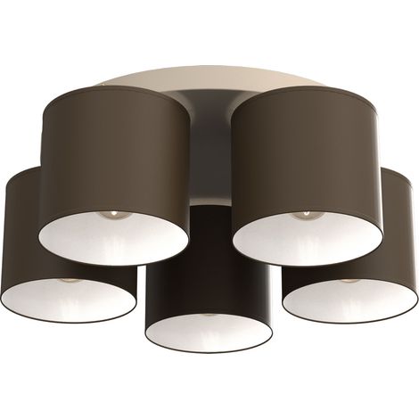 Plafonnier moderne beige et marron 5xE27 15W Arden Luminex (1/2)