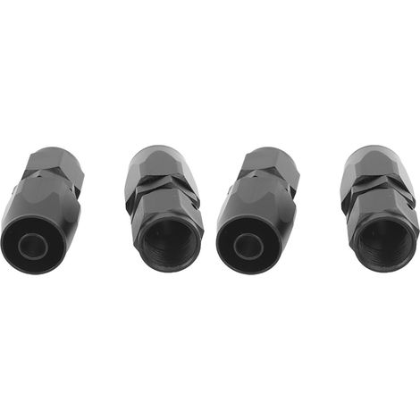 Lot de 4 raccords universels en aluminium AN6 à pivot droit à 0° pour tuyau d'essence, pour modification automobile, couleur noire. (1/5)