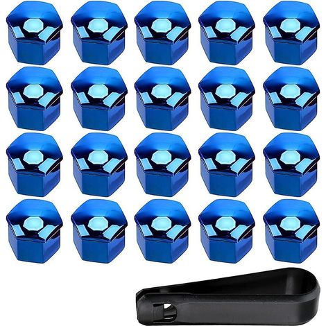20 Pcs 21mm Bouchons D'crou De Roue De Voiture (bleu) Hexagonaux Bouchons D'crou De Boulon De Roue De Pneu Bouchons Vis De Pneu Avec Ensemble D' (1/5)