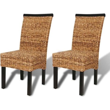 Maison Exclusive - Chaises à manger lot de 2 bois solide de manguier et abaca (1/5)
