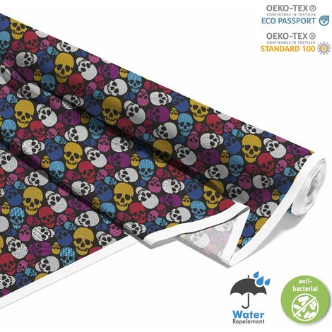 Outdoor dekostoffe oxford - Motiv bunte Schädel (1/5)