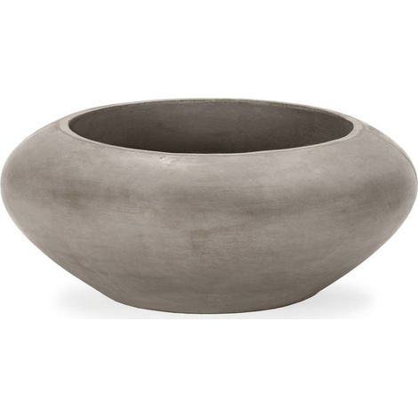 Cache pot rond en ciment gris anthracite - gris anthracite (1/2)