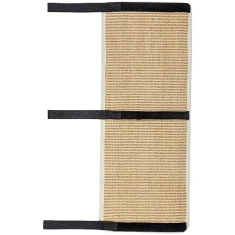 Tapis griffoir en sisal pour chat - Beige - Avec velcro - Pour meubles - Protection des pieds de chaise et de bureau (1/4)