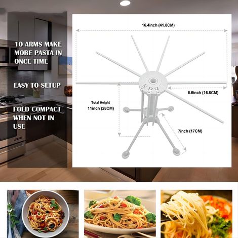 Per essiccatore per pasta fresca, essiccatore per spaghetti, stendino per pasta, supporto per essiccatore per pasta, supporto per pasta, accessorio per pasta, ausilio per la preparazione della pasta (1/4)
