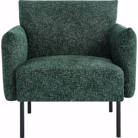 Fauteuil en tissu chiné vert GERALDIA