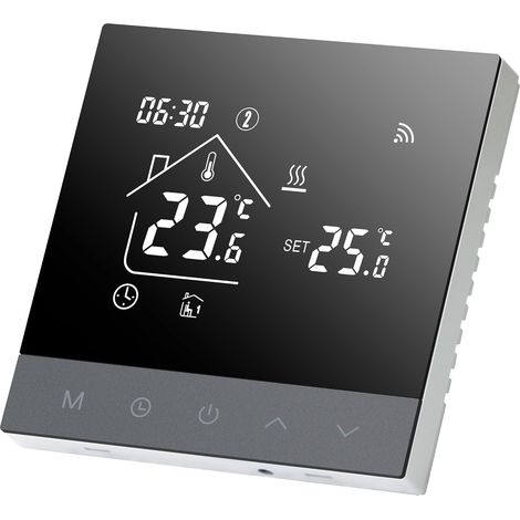 Termostato inteligente WiFi programable TS4Gwifi-EP de 16 A para calefacción eléctrica con pantalla táctil LCD, compatible con Alexa y Google Assistant, control por voz. (1/5)
