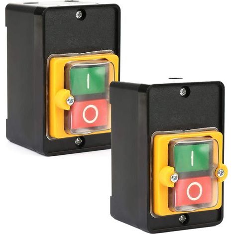 AC220V/380V 10A Drucktaster, verwendet für Ein/Aus-Drucktaster in mechanischen Textilmaschinen (2er-Packung) (1/5)