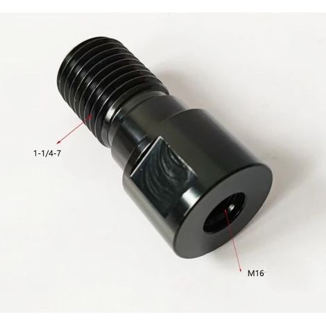 Adaptateur fileté (M16) pour forets diamantés, filetage mâle 1 1/4"-7 (femelle : 1/2" BSP) vers filetage femelle M22 (1/5)