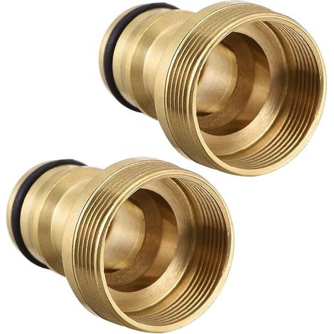 Jardin Tuyau Rapide Connexion Laiton M22 Femelle & M24 Mâle 2Pcs (1/5)