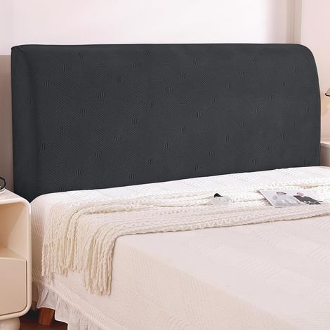 Housse Tete De Lit, Élastique Housse De Tete De Lit Antitaches, Housse De Protection De Tête Washable, Headboard Cover Removable, Couvre Tete De Lit De Chambre (150cm, Gris Foncé) (1/5)
