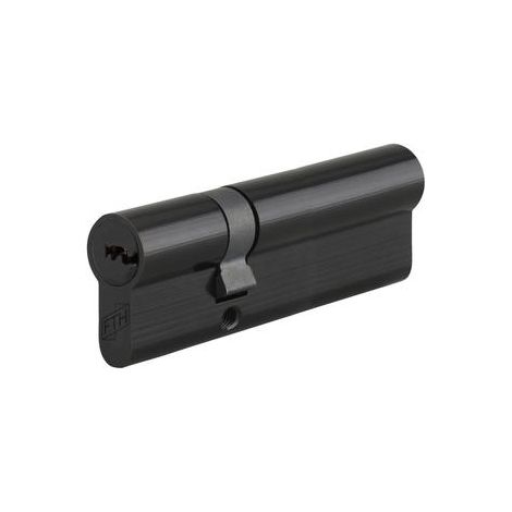 Cylindre de serrure double entrée FTH 6G, 30x60mm, cylindre et clés en laiton, noir mat, 3 clés plates réversibles - FTH (1/5)
