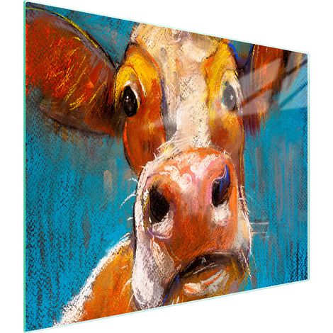 Schneidebrett aus Glas, 52x30 cm, Kuhmotiv (1/5)