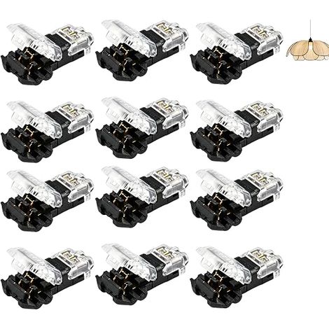 T Connector, 2 Pin Solderless Electrical Connector, 2 Pin for Electric Wire 18-22 AWG, Waterproof Connectors Seamless Car Cable LED Lighting Audio Wiring Self Resisting (1/5)