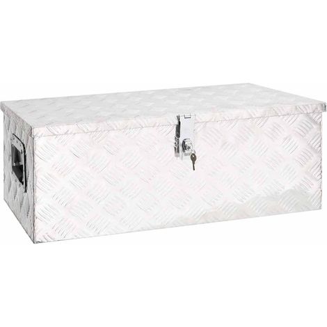 Storage Box Silver 80x39x30 cm Aluminium vidaXL