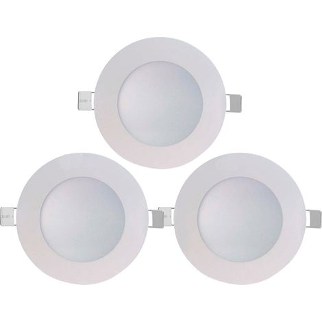 Pack 3 Downlight LED Ultraslim Empotrable Redondo 8W 600lm Ø10,5cm 4000K Blanco 7hSevenOn