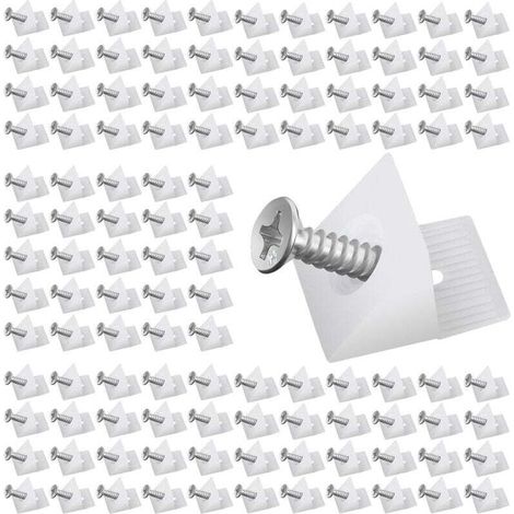 Cales en Plastique pour Meuble Tiroir, Fond de Tiroir Connecteur avec Vis Équerre De Fixation Renfort Tiroir Connecteur Arrière Stabilisateurs pour Réparer Affaissement Étagère Meuble (40)