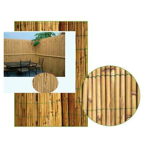 Arella canna passante Master frangivista in cannette di bamboo 1x3 mt rilegate con filo metallico passante per giardino esterno