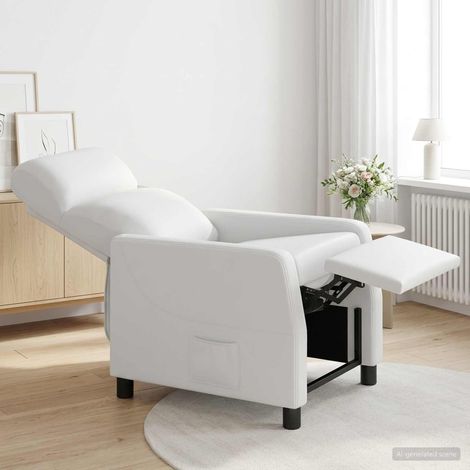 vidaXL Fauteuil inclinable Blanc Simili cuir (1/5)