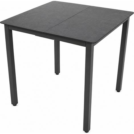 Mesa de jardín de cristal Alu Mesa de balcón 80x80 73x80x80 - VCM