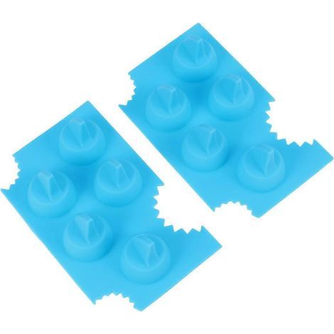 Set mit 2 Silikon-Eiswürfelformen in Haifischflossenform für Gelee, Kuchen, Schokolade, Fondant und Kekse (Himmelblau) - Blau (1/3)