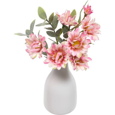 Composizione floreale artificiale bina h19 cm con vaso in gres - Atmosphera créateur d'intérieur (1/5)