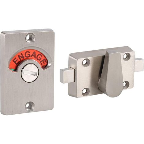 Pestillo indicador de cerradura de puerta de acero inoxidable para baño, aseo, baño público, aseo privado (1/5)