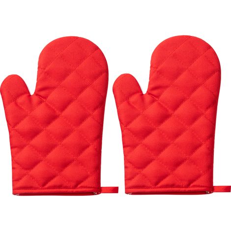 Lot de 2 maniques de cuisine résistantes à la chaleur, maniques antidérapantes pour poêles et four chauds, gants de cuisine et de pâtisserie, 27 x 17 cm (1/5)