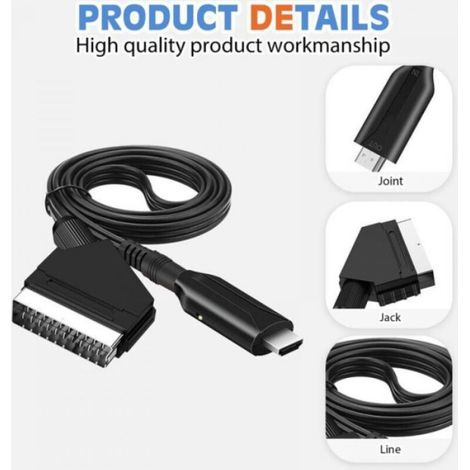 Adaptateur Péritel HDMI - Conversion Audio Vidéo - Résolution 1080p 720p - Compatibilité Universelle - 1 Pièce (1/5)
