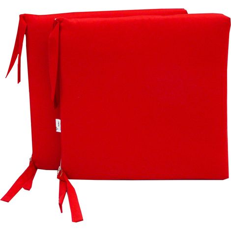 Set 2 Cuscini per Sedia da Giardino 45x45x5 cm in Dralon Allegro Rosso (1/4)