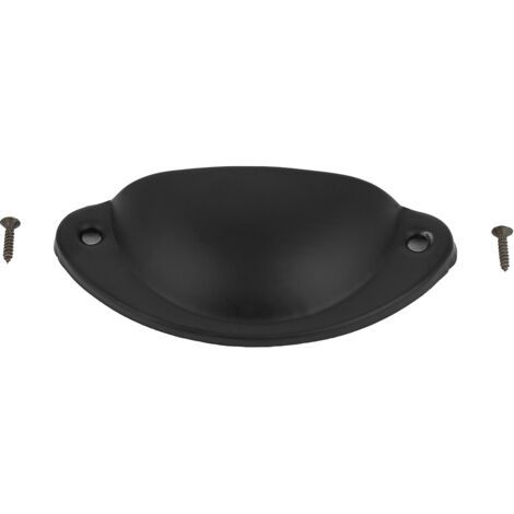 Bouton de tiroir/meuble en métal, poignée de tirage antique en forme de coquillage (noir) (1/5)