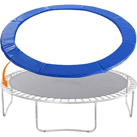 SABIR Housse de protection pour bordure de trampoline, housse de protection latérale pour ressort de trampoline ø305 cm, bleu – bleu (1/5)