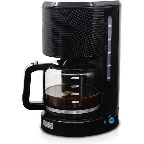 Briebe CM1171BLK Elegance Cafetière Filtre 10 Tasses Machine à Café, Filtre Réutilisable 1,25L 1000W Noir (1/5)