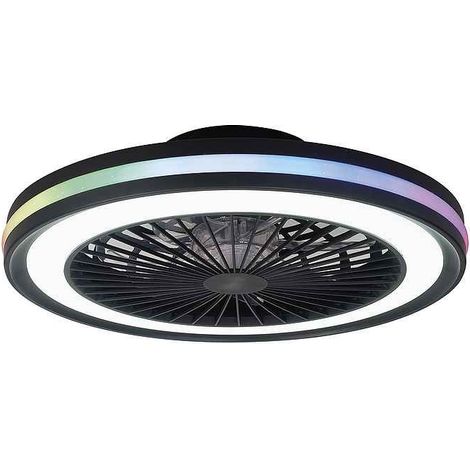 Mantra Ventilateur avec lumière LED RGB rond Gamer noir (1/4)