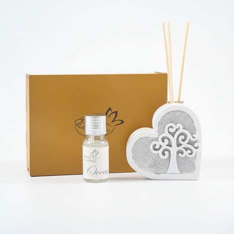 Etm Luce Cuore Diffusore Bianco Ceramica Bianca Albero 7,5cm